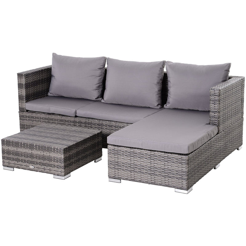 Rattan Corner Garden Sofa Set with Coffee Table