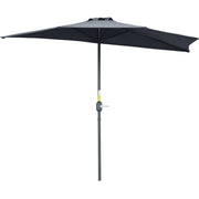 2.7m Half Parasol for Balcony - 5 Steel Ribs Outsunny
