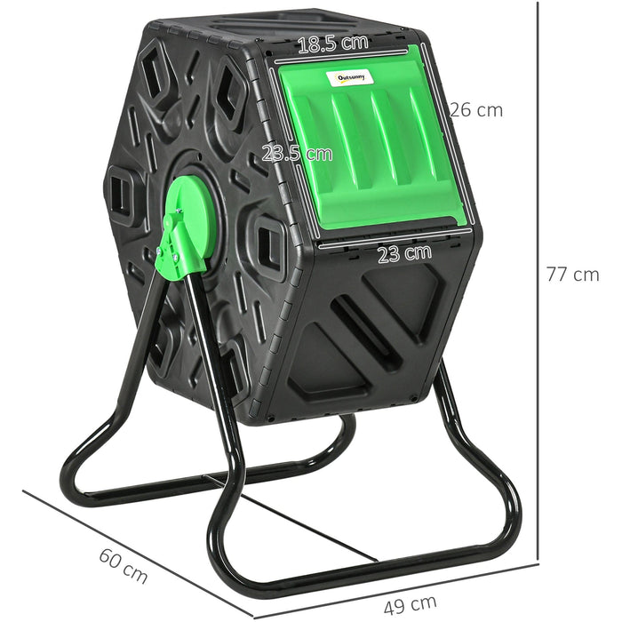 65L Rotating Garden Compost Bin, Steel Legs