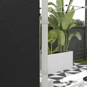 Outsunny Gazebo Side Panels, 2 Pack Sides Replacement, for 3x3(m) or 3x6m Pop Up Gazebo, with Windows and Doors, Black Outsunny