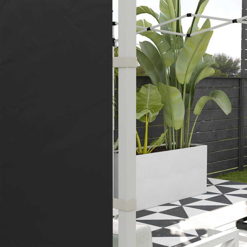 Outsunny Gazebo Side Panels, 2 Pack Sides Replacement, for 3x3(m) or 3x6m Pop Up Gazebo, with Windows and Doors, Black Outsunny