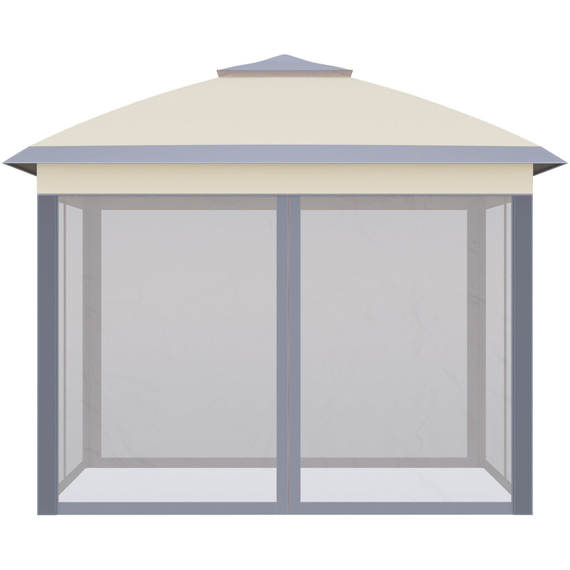 Outsunny 11' Canopy, Mesh Sidewalls, Beige