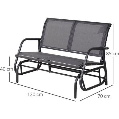 Outdoor Glider Bench, 2 Seater Outsunny