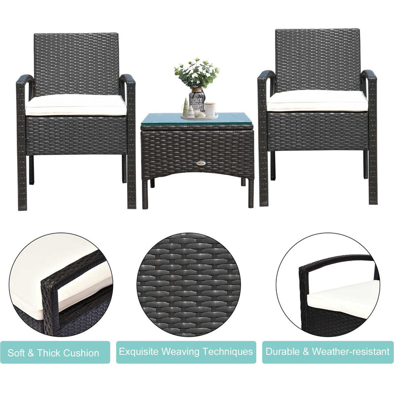 2 Seater Rattan Sofa Set with Table