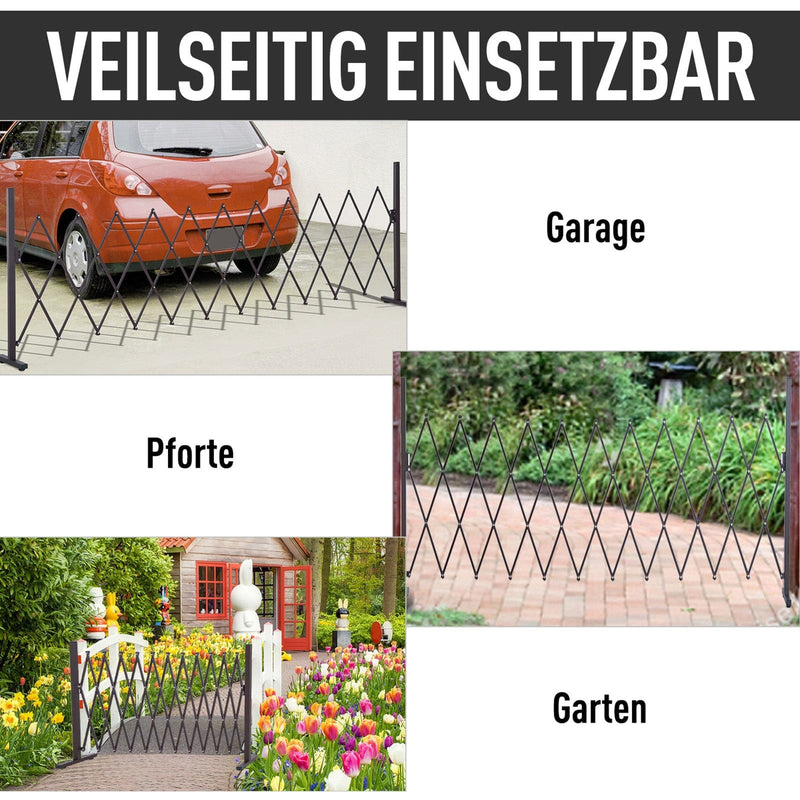 Outsunny Expanding Trellis Fence Freestanding Movable Fence Foldable Garden Screen Panel Aluminum, 300cm x 103.5 cm, Dark Brown Outsunny