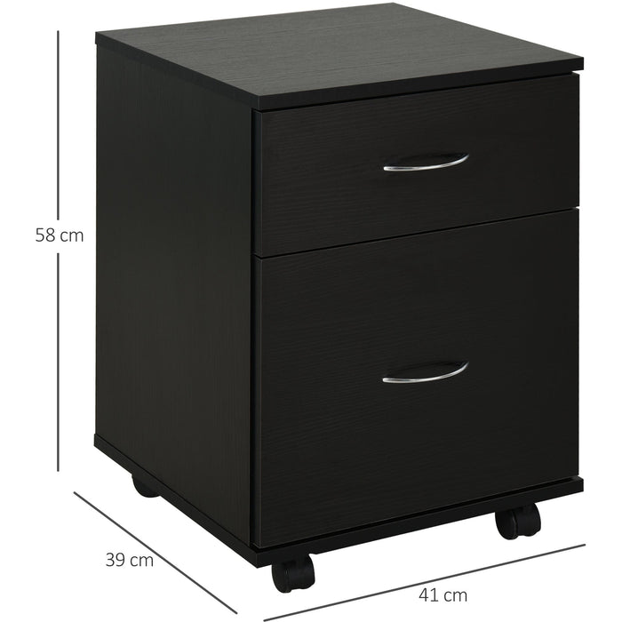 Black 2 Drawer File Cabinet With Wheels