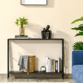 Industrial Console Table With Storage, Grey/Black Homcom