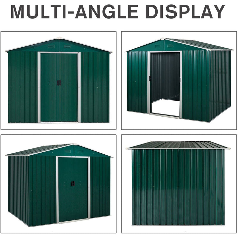 8x6 Metal Garden Shed, Apex Roof