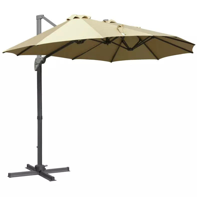 4.5m Roma Double Sided Cantilever Parasol With Cross Base