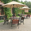 2.7m Garden Parasol Patio Umbrella Market Table Umbrella With Tilt & Crank Handle Outsunny