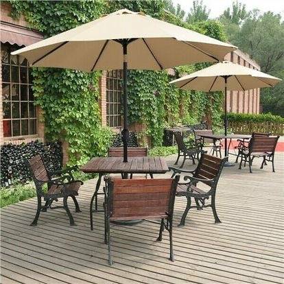 2.7m Garden Parasol Patio Umbrella Market Table Umbrella With Tilt & Crank Handle