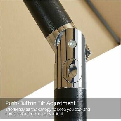 2.7m Garden Parasol Patio Umbrella Market Table Umbrella With Tilt & Crank Handle