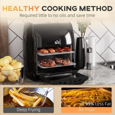 8 in 1 Multi Cooker, Digital Air Fryer Oven, 12L, 1800W, Black