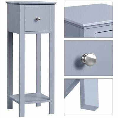 Pair of Tall Slim Narrow Bedside Cabinets Contemporary Design