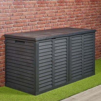 Extra Large Waterproof Garden Storage Box Plastic Lockable - Black 750L