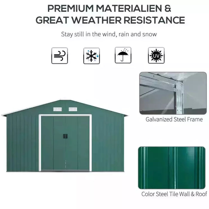 Large Metal Storage Shed (13x11ft)