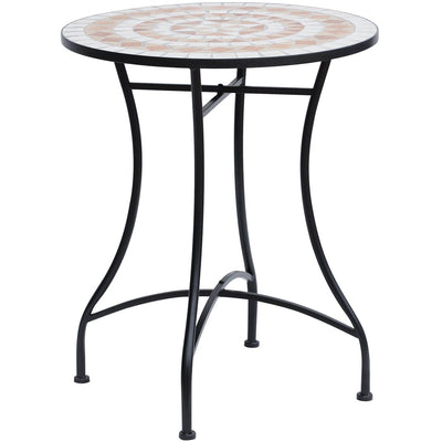 Mosaic Round Garden Table, 60cm Outsunny