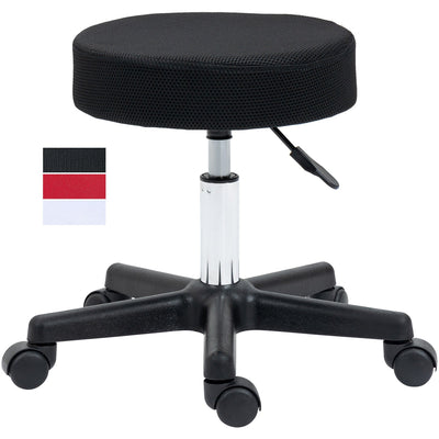 Black Salon Stool with Hydraulic Adjustable Height Homcom