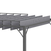 3x3 Metal Pergola With Louvered Roof, Grey Outsunny