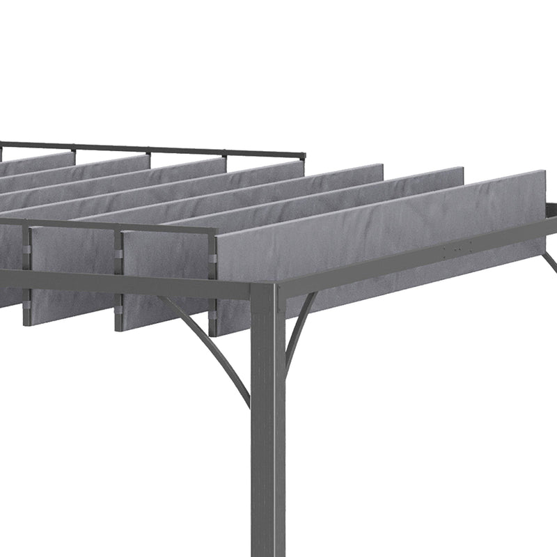 3x3 Metal Pergola With Louvered Roof, Grey Outsunny