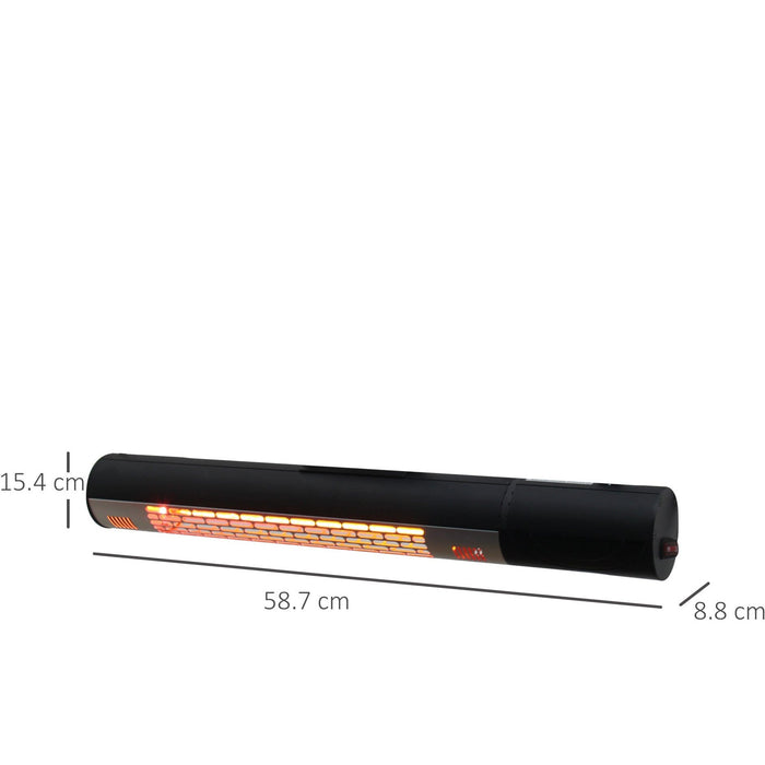 1500W Wall Mounted Patio Heater - Remote, Infrared