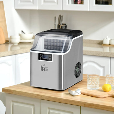 Counter Top Ice Maker, 20kg/24Hrs, 3.2L, Adjustable Cube Size Homcom