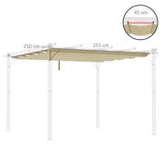 Outsunny Retractable Pergola Shade Cover, Replacement Canopy Fabric for 3 x 3 (m) Pergola, Gazebo Retractable Roof, Beige Outsunny