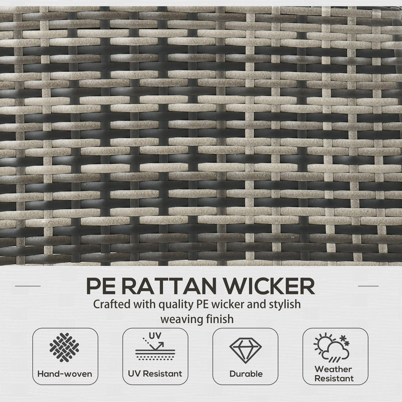 5 Seater Rattan Garden Furniture Set, Grey