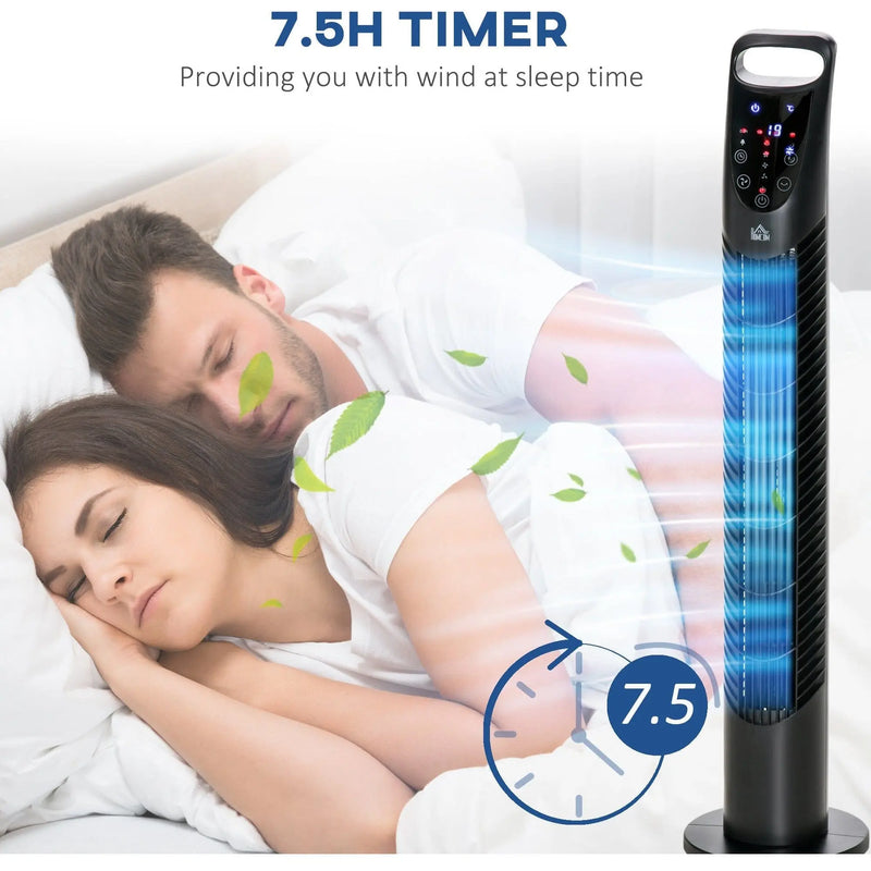 40W Tower Fan with Remote, Oscillation, 3 Speeds, 78.5H cm Homcom