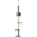 Multi-Layer Cat Tree, Scratching Post, Hanging Balls, Grey Pawhut