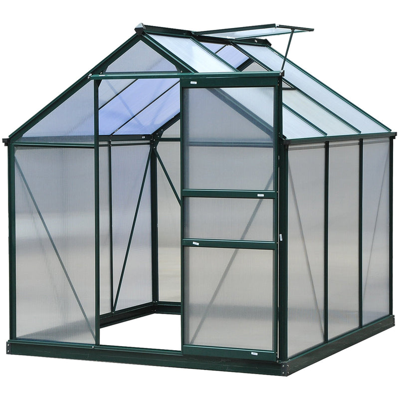 Polycarbonate Greenhouse, Walk In, Galvanised Frame, Clear