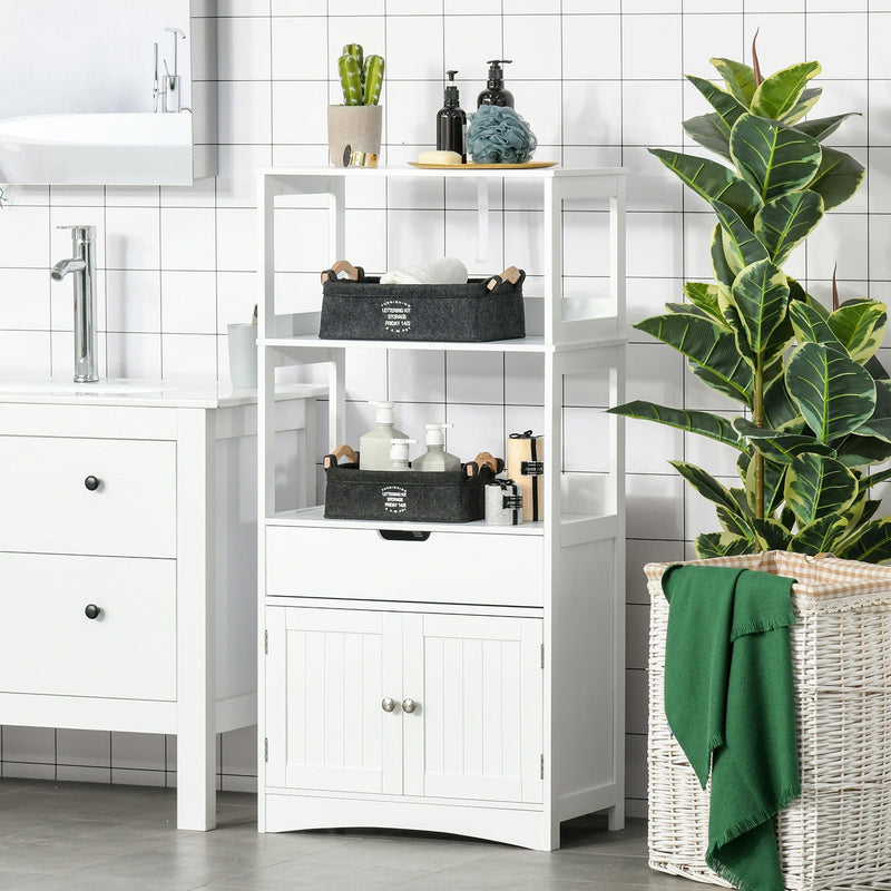 White Freestanding Bathroom Floor Cabinet