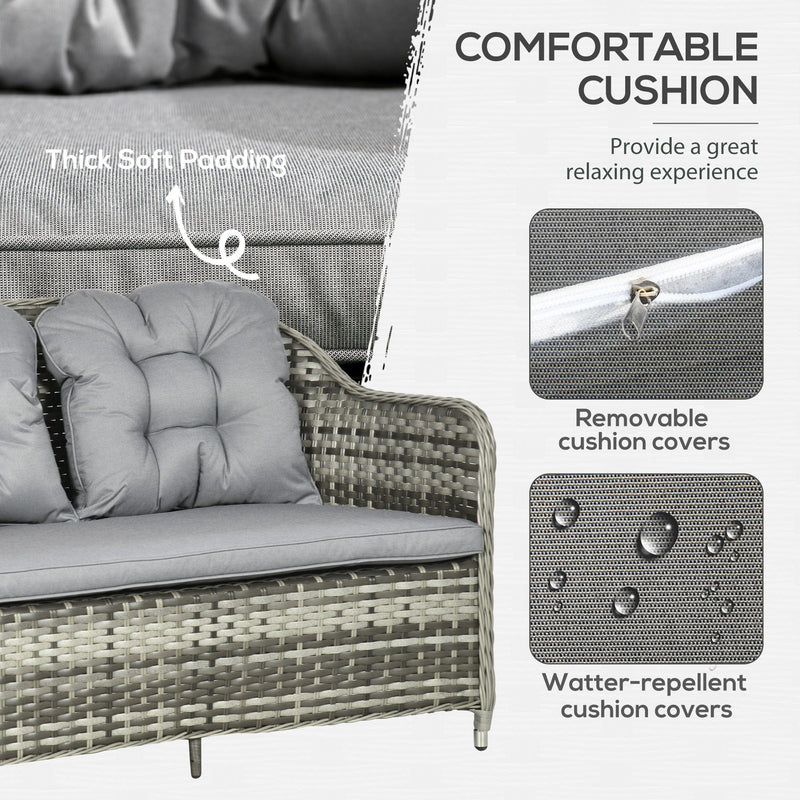 4 Piece PE Wicker Garden Furniture Set