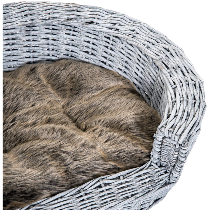 Willow Rattan-Grey Pet Sofa Bed (57Lx46Wx17.5H cm)