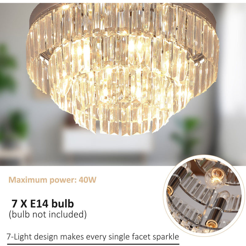 7-Light Modern Crystal Ceiling Lamp