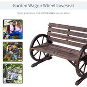 Wagon Wheel Garden Bench Outsunny