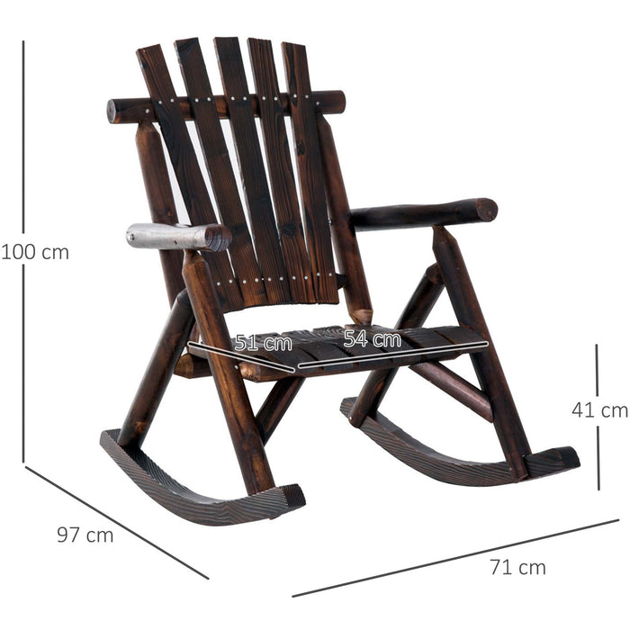 Wooden Adirondack Rocking Chair