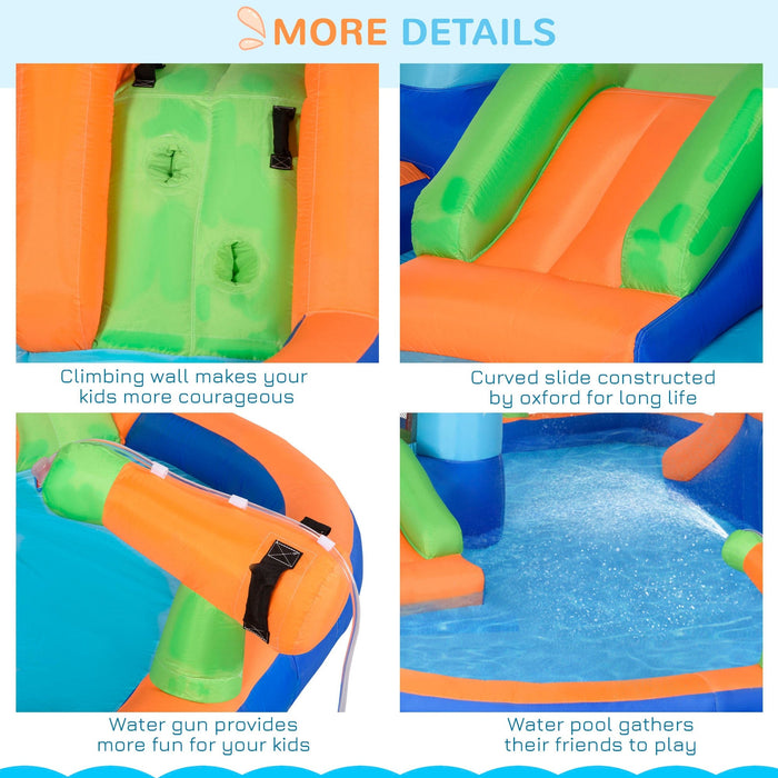 5-in-1 Narwhal Style Kids Bouncy Castle Water Park, Ages 3-8