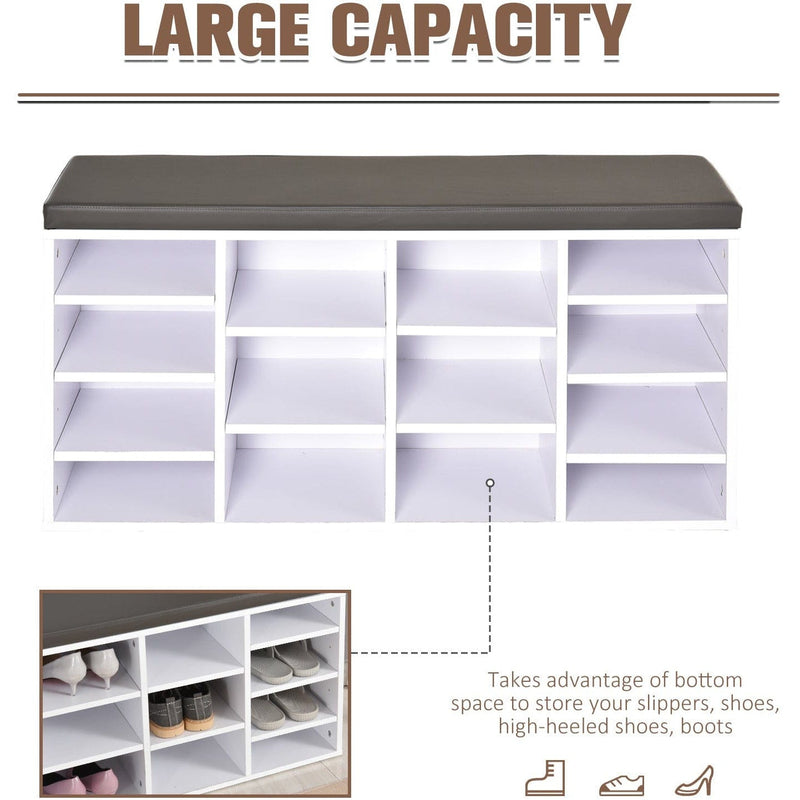 Hallway Bench With Shoe Storage and Cushion