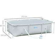 8ft Steel Frame Pool Set, Filter Pump, Rust Resistant Outsunny