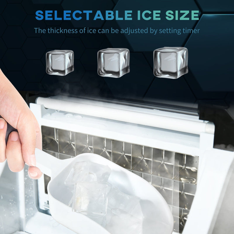 Counter Top Ice Maker, 20kg/24Hrs, 3.2L, Adjustable Cube Size