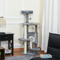 112cm Cat Tree, Climbing Centre, Jute Post, Dark Grey Pawhut