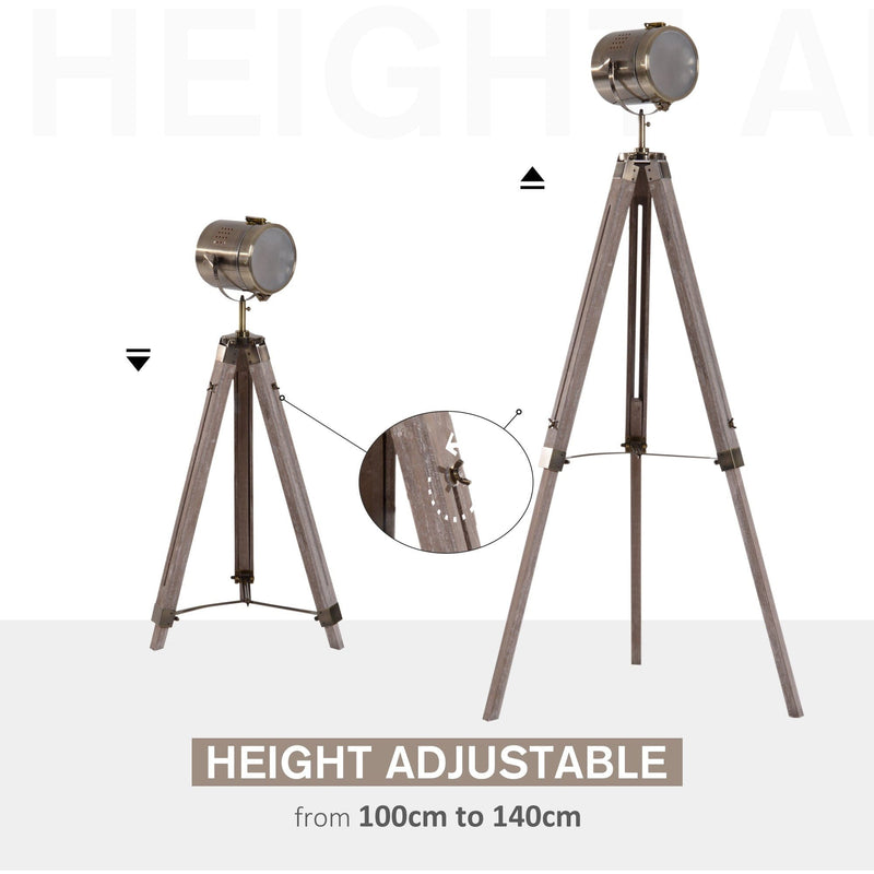 Vintage Tripod Floor Lamp, Photography Spotlight