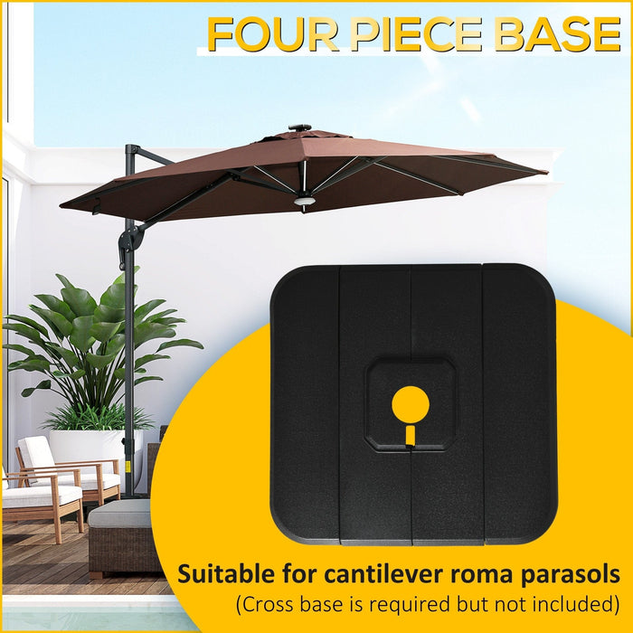 Set of 4 Black Cantilever Parasol Bases