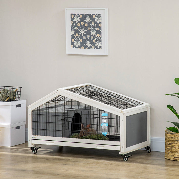 Indoor Rabbit Hutch with Wheels