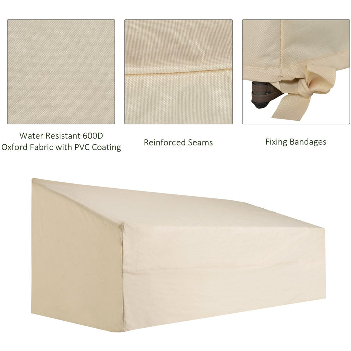 Waterproof Garden Sofa Cover, 600D Oxford Cloth, Beige