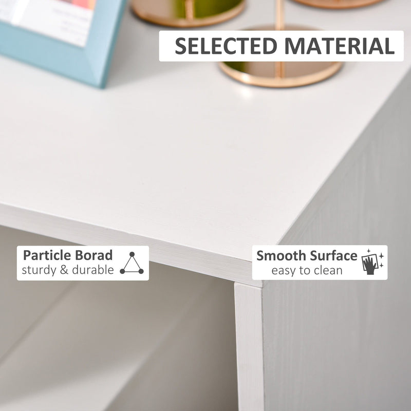 Geometric Side Table with Open Shelves, Living Room