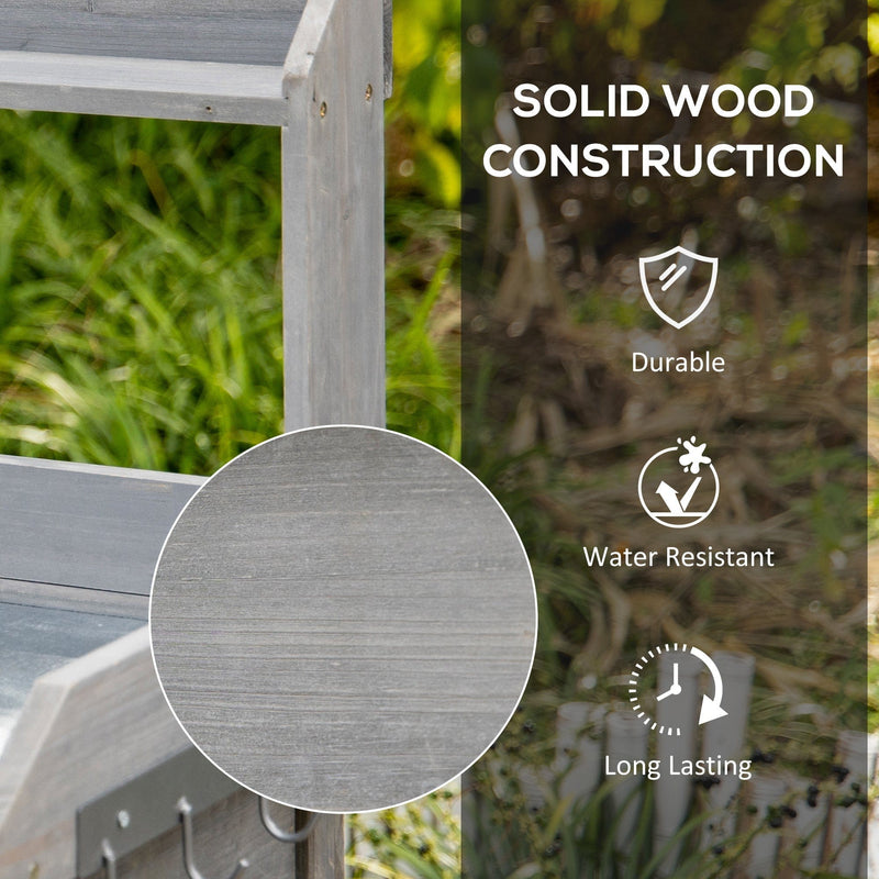 Outdoor Garden Potting Bench With Storage Outsunny