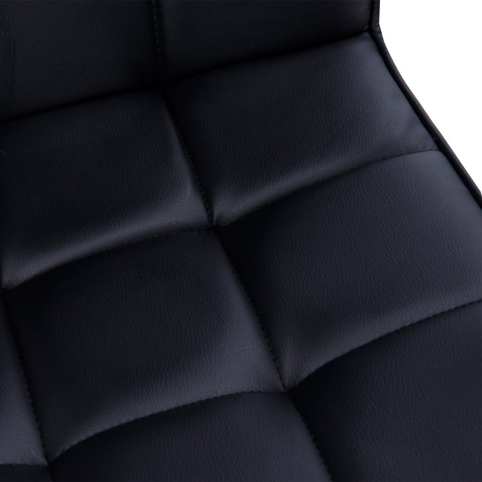 PU Leather Swivel Desk Chair Black