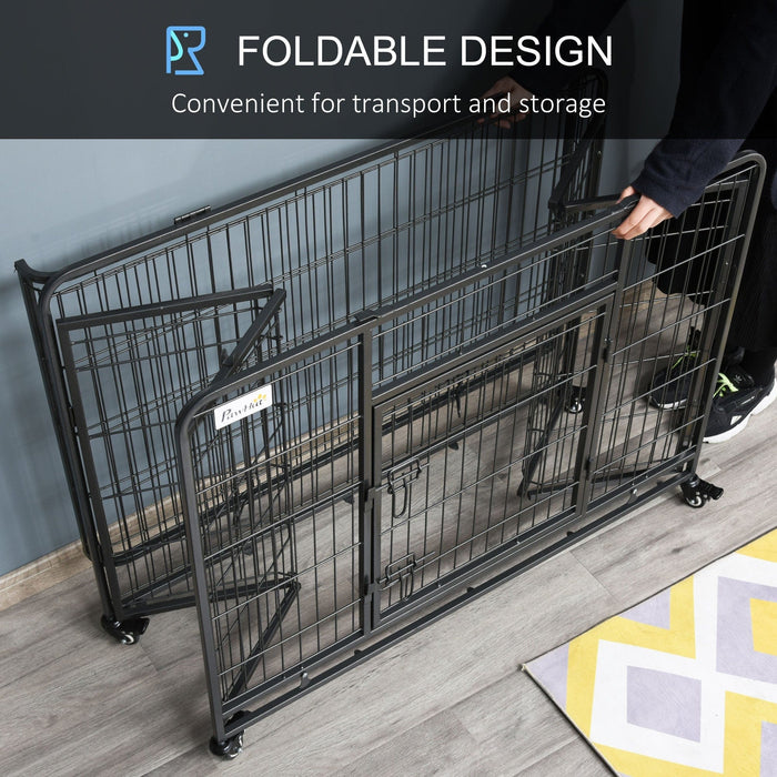 Foldable Heavy Duty Kennel with Double Doors